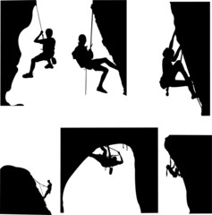 rock climbing - vector