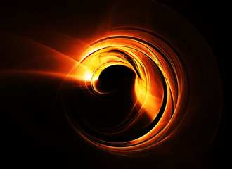 fiery red circle in speedy motion, rotating