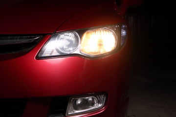 detail of a red sportscar