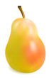 One ripe pear on white background.