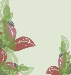 Wall Mural - Watercolor floral background