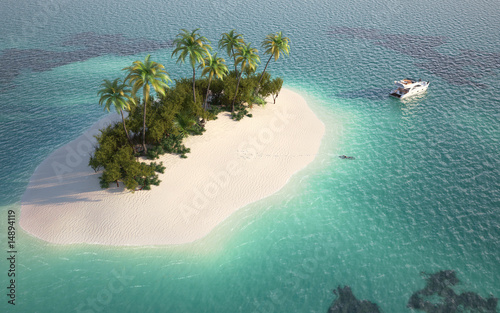 Obraz w ramie aerial view of paradise island
