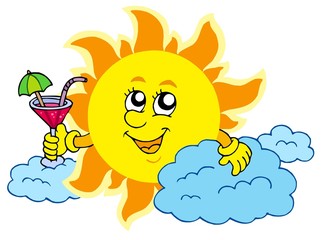 Poster - Sun with drink