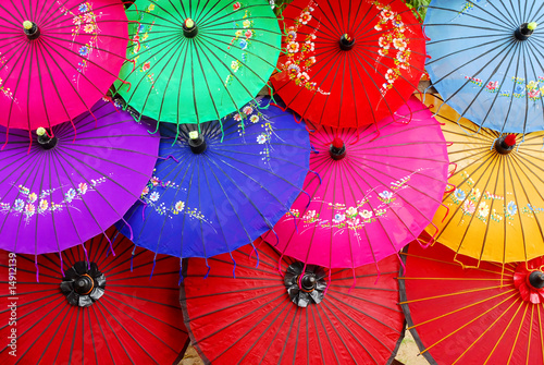 Naklejka dekoracyjna asian umbrella's