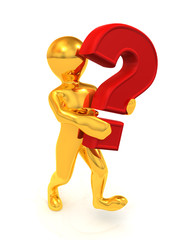 Poster - Men with question