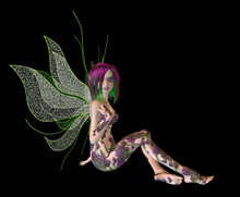 Purple Green Flower Fairy