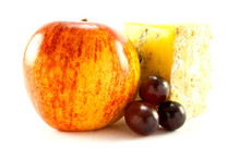 Red Apple, Blue Cheese And Grapes