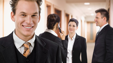 Wall Mural - Businessman in hallway