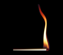 Burning Matchstick With Flame (Vector)