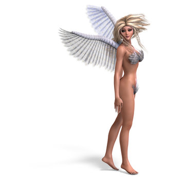 sexy and beautiful angel with wings