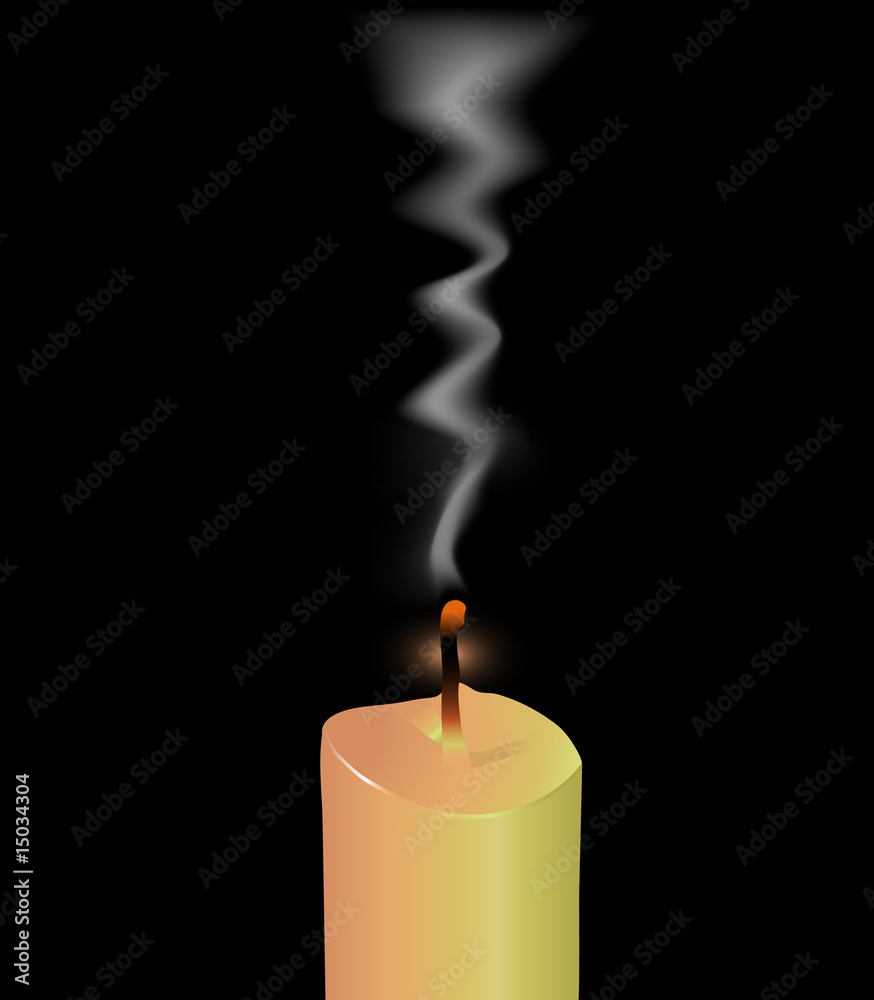 Blown Off Candle with SMoke (Vector) Stock Vector | Adobe Stock, image size:874x1000