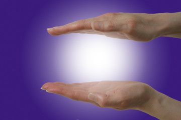 Canvas Print - parallel hands and healing energy