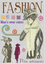 Fake Vintage Fashion Magazine Cover Illustration, Vector Format