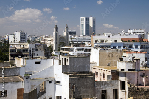 Fotografie, Obraz rooftop skyline view of casablanca morocco