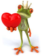 Canvas Print - Grenouille et coeur