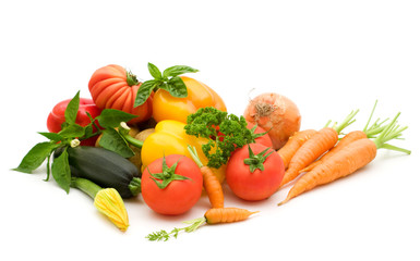 Wall Mural - bio fresh vegetables on white background