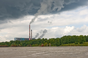 power plant and ash-disposal area