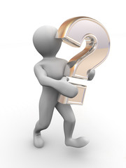 Poster - Men with question
