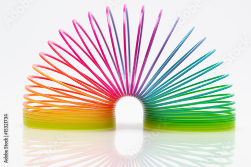Isolated colourful slinky 2 Obraz na płótnie