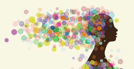 Poster - Woman face silhouette for your design