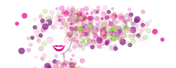 Poster - Woman face silhouette for your design
