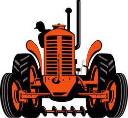 Wall Mural - Farmer driving his tractor