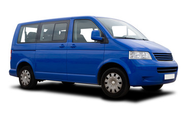 Wall Mural - blue passenger van