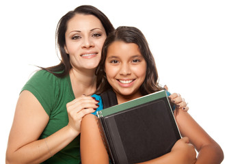 Wall Mural - Hispanic Mother and Daughter Ready for School