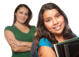 Wall Mural - Hispanic Mother and Daughter Ready for School