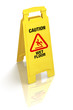 “Caution - Wet Floor” sign, isolated, with clipping path