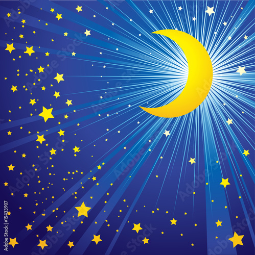 Foto-Banner aus PVC - Background with moon on the night sky (von Chakraborty)