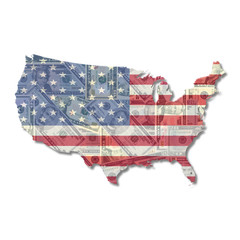 Wall Mural - USA Map flag with Dollars