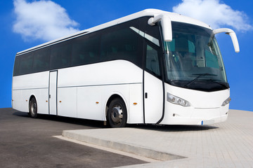 Wall Mural - white tour bus