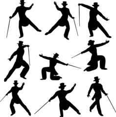 Wall Mural - Debonair Dancer Silhouettes