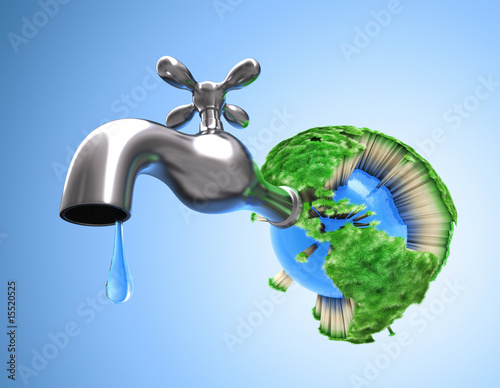 Fotografía Waste water in the world. Grass die and all life on the Earth.