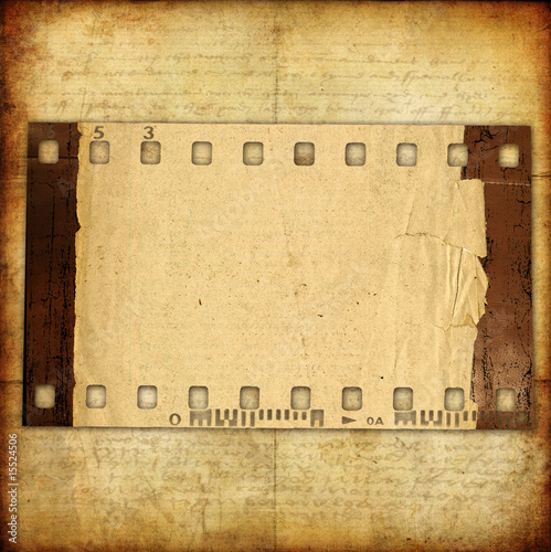 old paper background with film strip