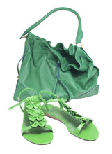 Sandals And Green Bags