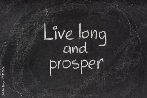 Fotomural live long and prosper salute on blackboard
