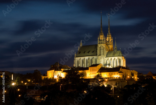 Valokuva  Cathedral Petrov at night – Brno Czech Republic