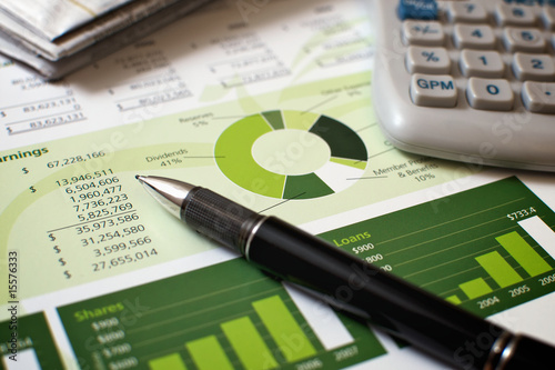 Fotografie, Obraz Financial Planning and Review of Year End Reports