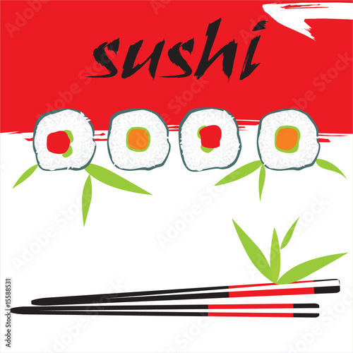 Naklejka na szafę vector sushi composition