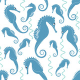 Fototapeta Dziecięca - sea horse pattern vector