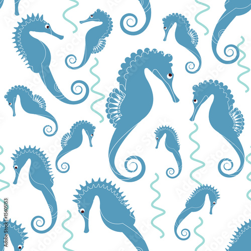 Foto-Fahne - sea horse pattern vector (von sabri deniz kizil)