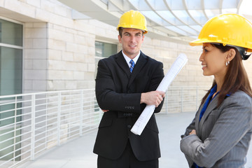 Wall Mural - Man and Woman Construction Team