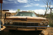 Classic Vintage American Car In Desert