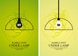Bulb and lamp on circle background