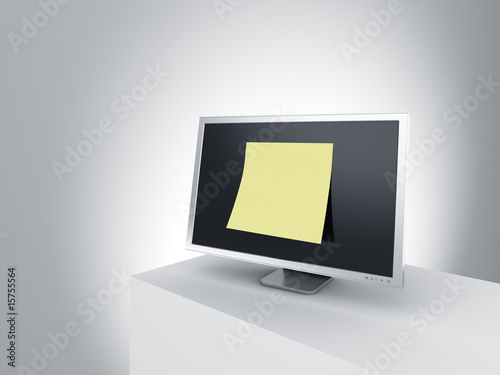 Monitor on a podium with ov...