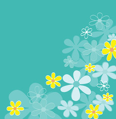 Blue retro flower texture. Vector Illustration.