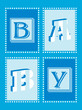 Baby Boy Announcement Card with funky lettering