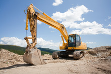 Excavator, Digger, Earthmover At Construction Site